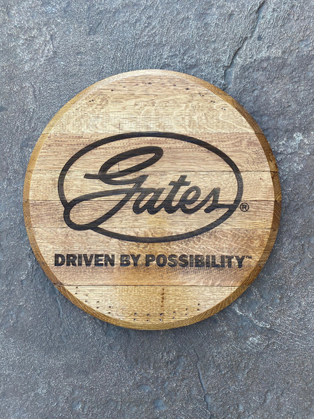 Laser Engraved Bourbon Barrel Head