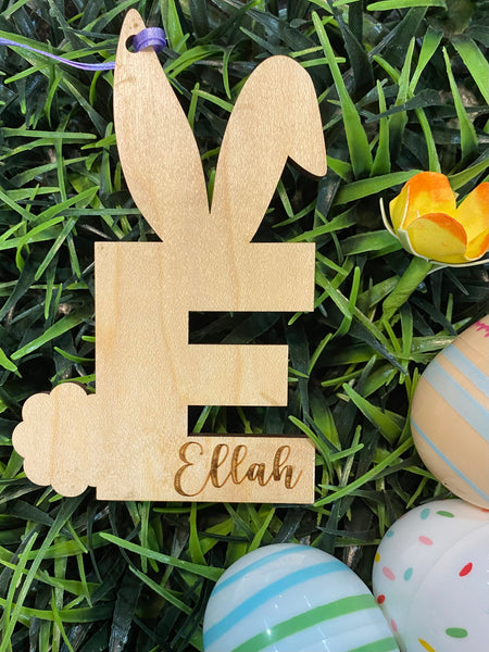 Bunny Letter Basket Tag