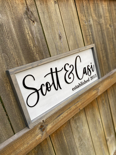 Couples Name Farmhouse Framed Sign