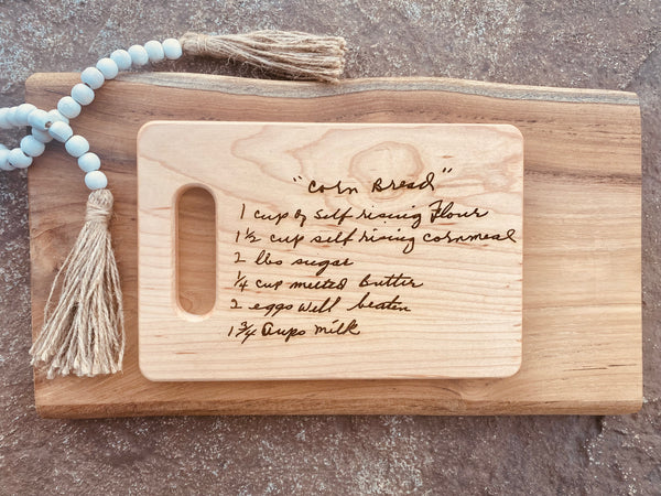 Handwritten Recipe Cutting Board
