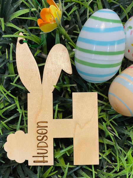 Bunny Letter Basket Tag