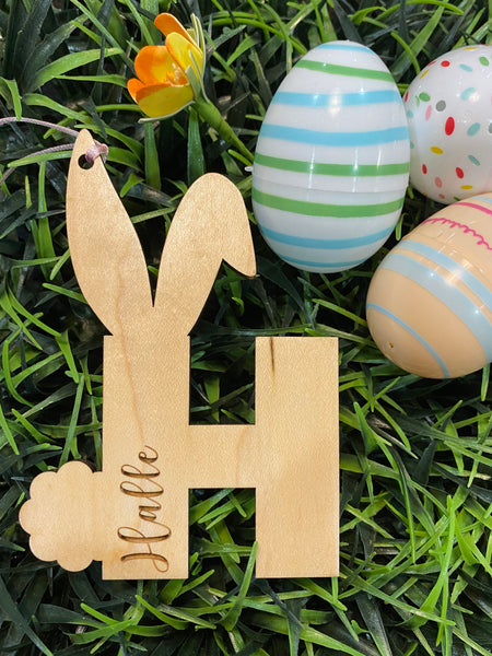 Bunny Letter Basket Tag
