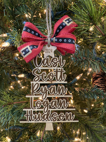 Christmas Tree Name Ornaments