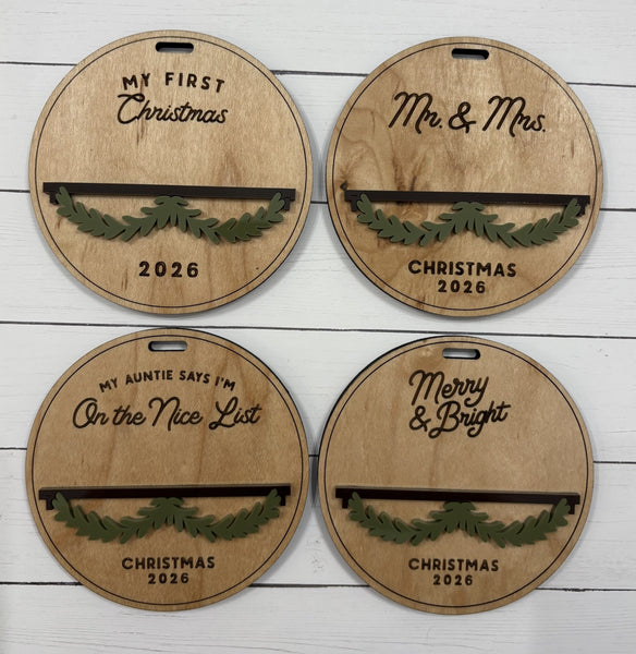 Personalized Christmas Mantle Ornament
