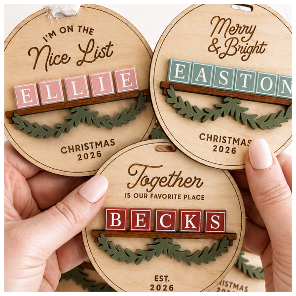 Personalized Christmas Mantle Ornament
