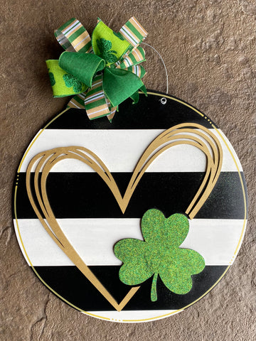 St. Patrick's Day Heart Door Hanger