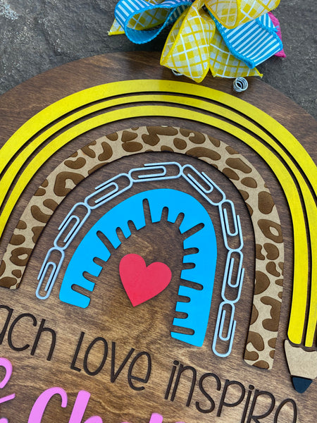 Teacher Rainbow Door Hanger