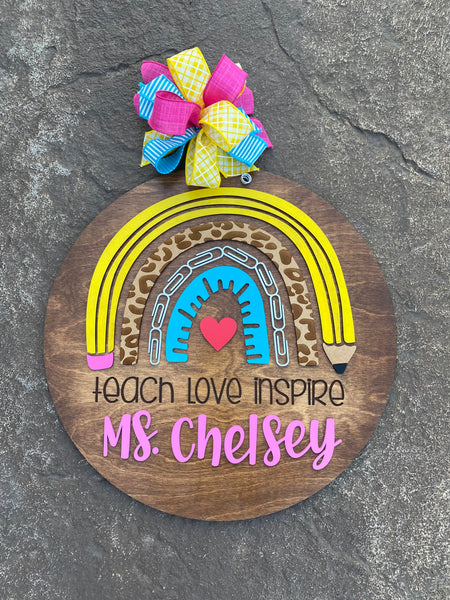 Teacher Rainbow Door Hanger